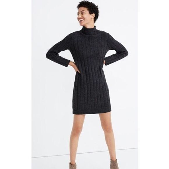 NWT Madewell Donegal Rolled Mock Neck Sweater Dress Wool Blend XXS - Picture 1 of 7